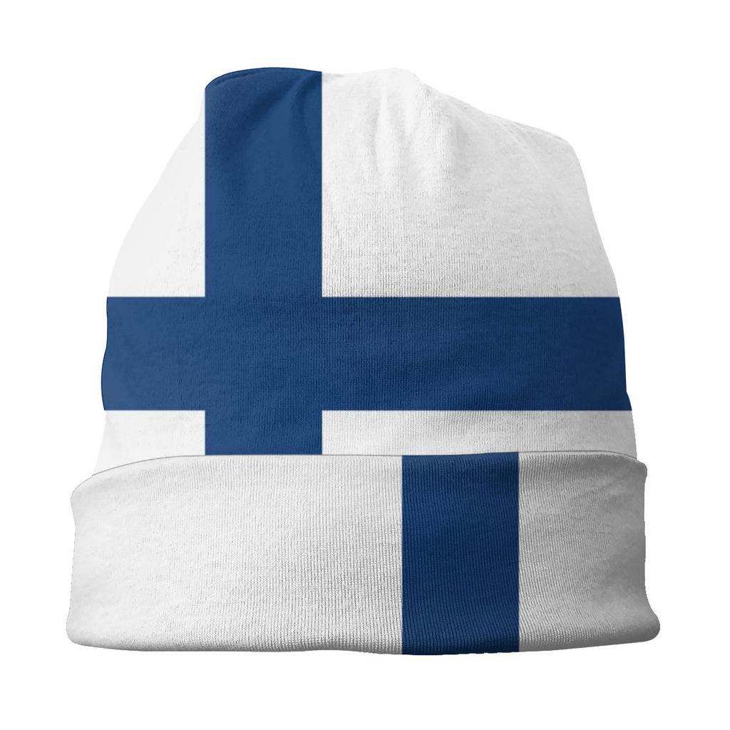 Женская шапка-бини с напуском в виде флага Финляндии, унисекс, хиппи, вязаные шапки с черепами, шапки для зимних лыж