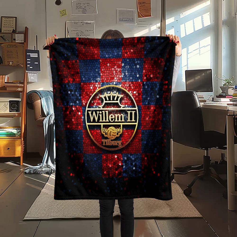 Football Club William II Print Flannel Blanket, High quality Comfortable for All Seasons, Home Decor, Warmth and Comfort