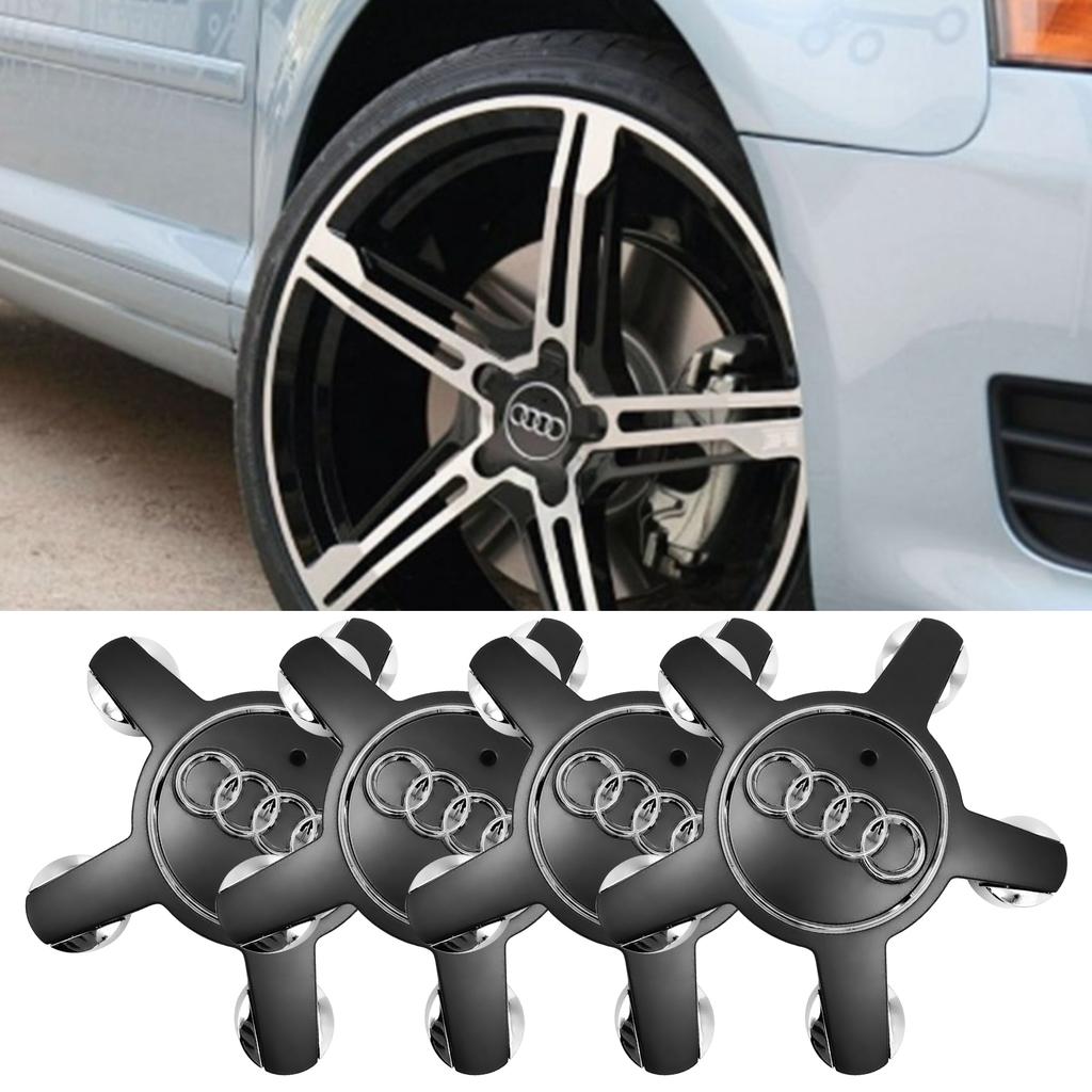 For Audi B7 4pcs Five Claws Car Wheel Center Hub Cap Tire Rim Badge Cover For Audi QUATTRO Sline A3 A4 B8 B7 8P A5 A7 A8 Q3 Q5 Q7 Accessorie