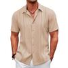 Men's Casual Short Sleeved Button Up Shirt, Summer Beach Shirt