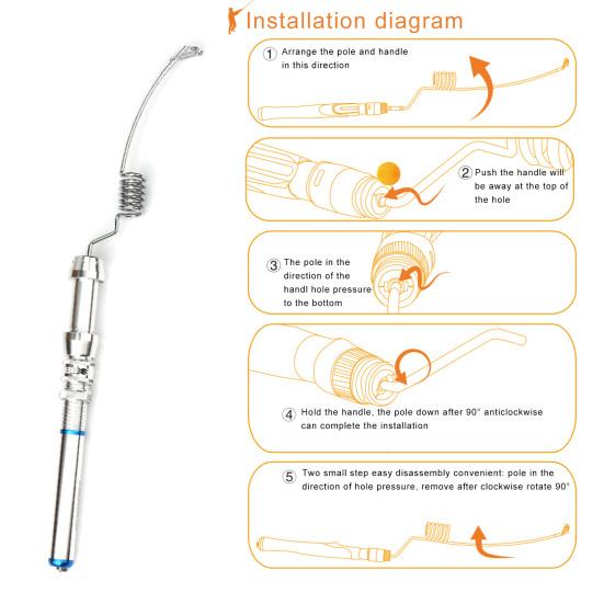 MUQZI Sports Accessory Mini Stainless Steel River Lake Ice Fishing Rod Pole Spinning Wheel Reel Kit