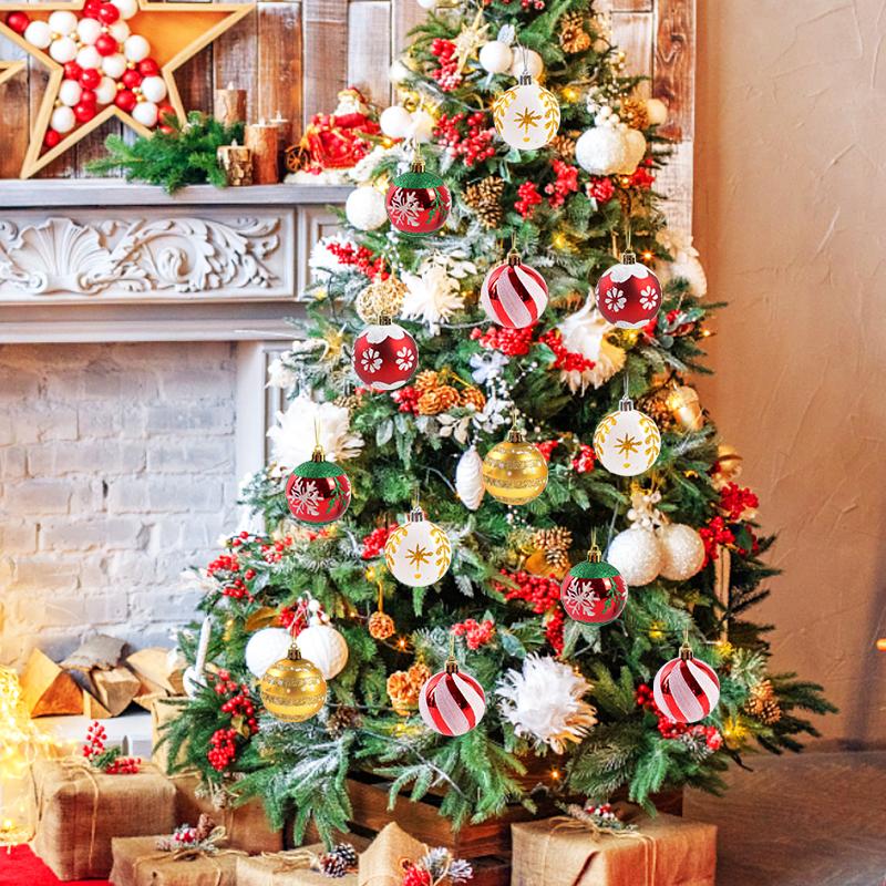 6Pcs/box Christmas Ball Ornaments Xmas Tree Hanging Pendant Christmas Decorations for Home 2024 Navidad Natal New Year Gift