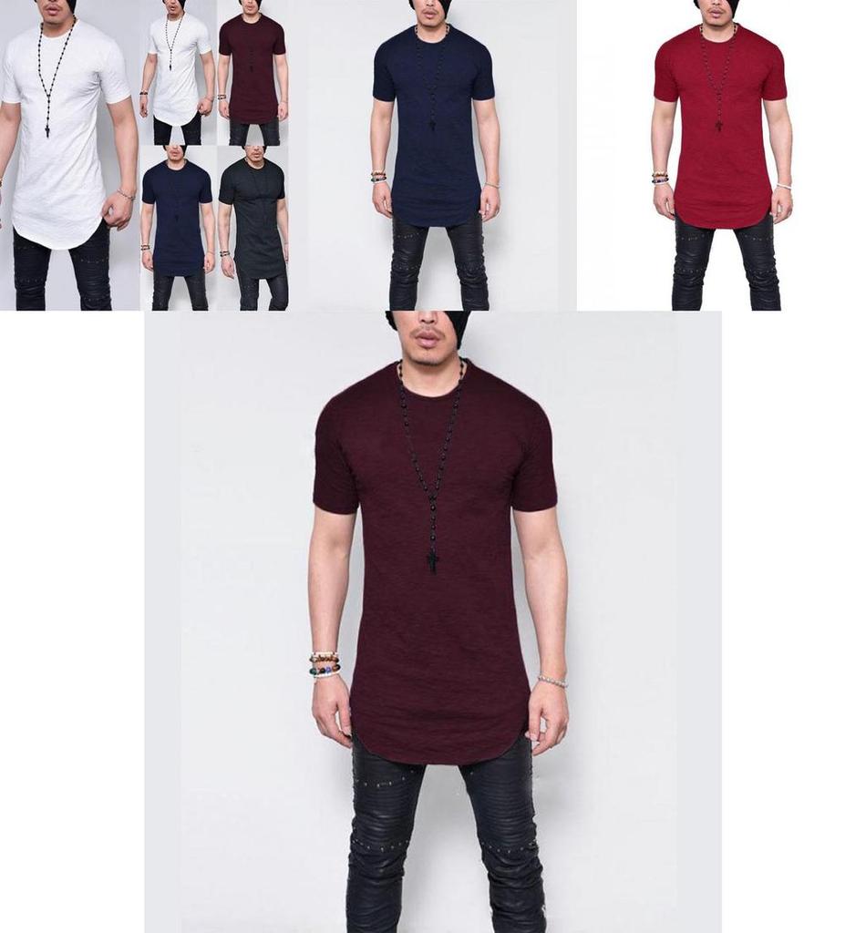 Ultra-comfortable Curve Hem Men T-shirt With Side Zipper In Premium Cotton Blends