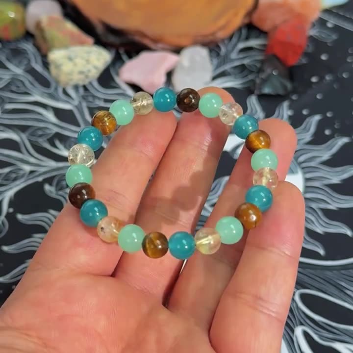 Новый браслет из дымчатого кристалла с тигровым глазом, эластичный браслет ручной работы, оптовая продажа, оптимизм и счастье, рождественский подарок для семьи