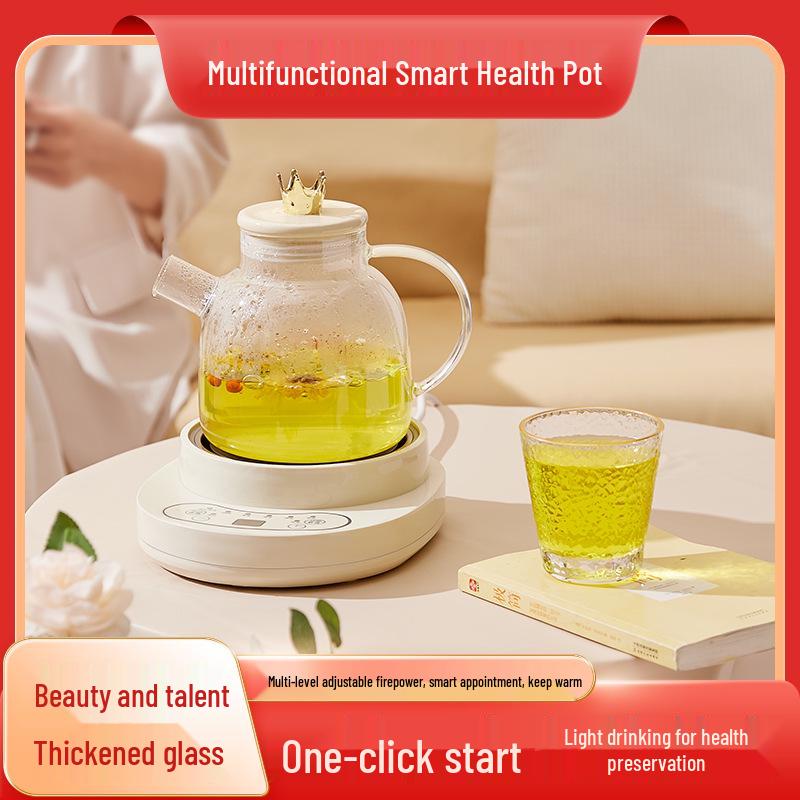 Multi-Functional Single-Serve Health Pot: Glass Tea Brewer & Constant Temperature Water Boiler