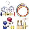 Air Conditioning Pressure Gauge with Hose and Hook 3 Way AC Diagnostic Manifold Gauge Set for Freon For R12 R22 R404A R134a