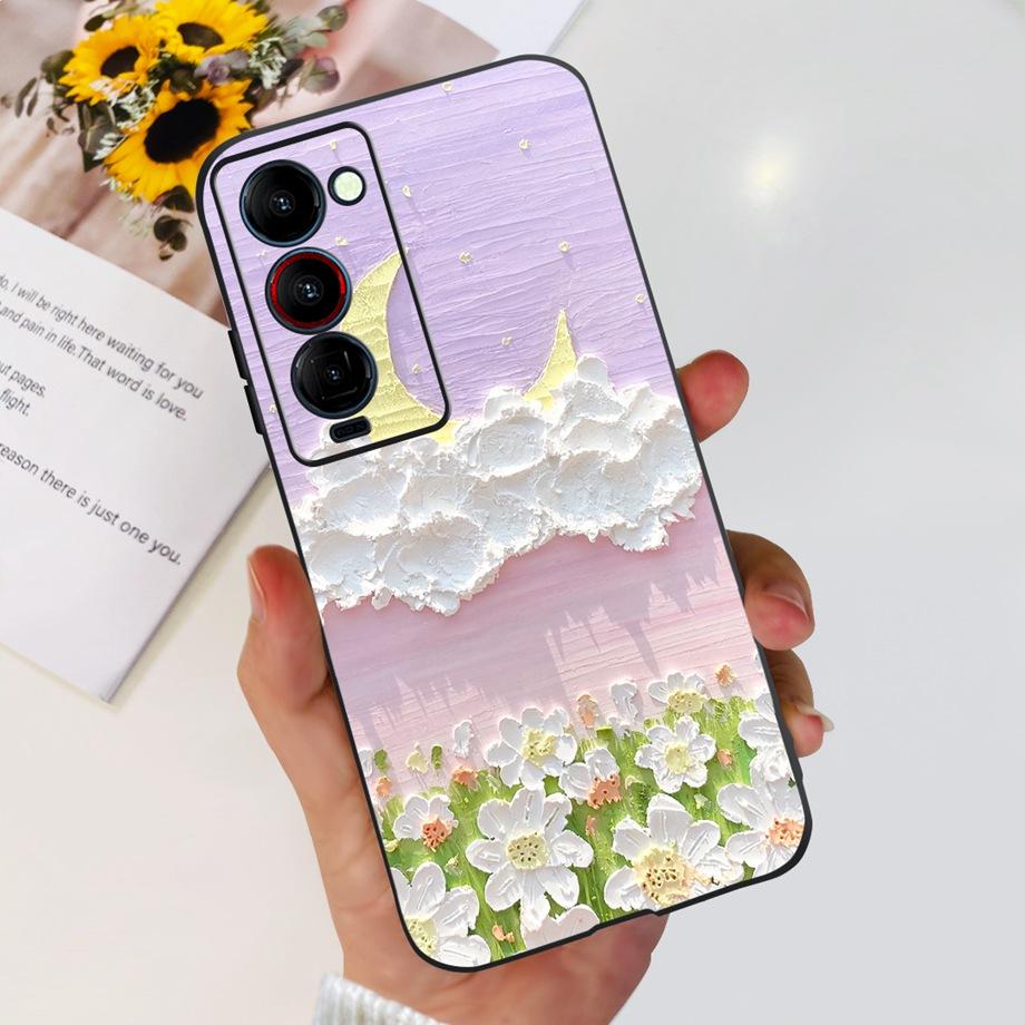 For Tecno Camon 18 P 18 Premier Camon18 Phone Case Capa Soft Liquid Silicone Bumper Etui Animals Flower Printed Funda Camon18