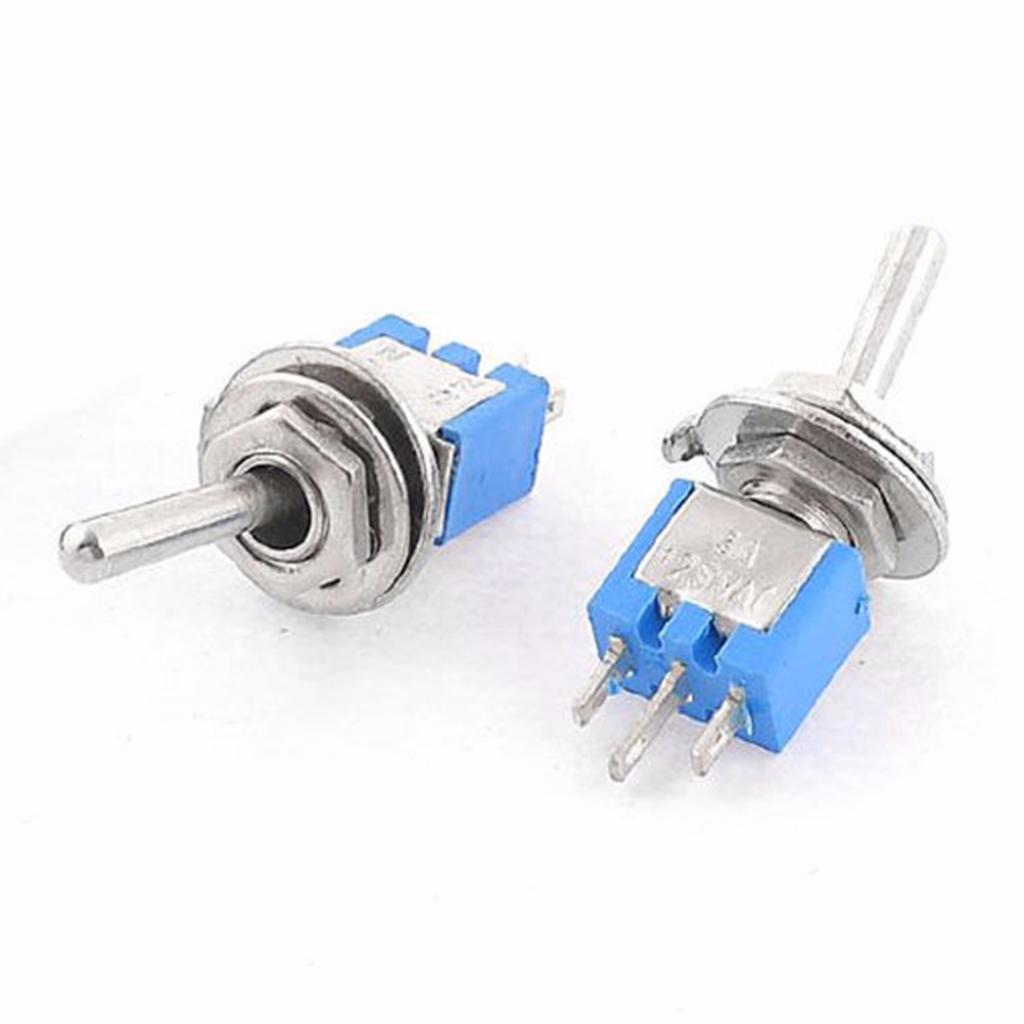 10 шт., новый синий SPDT с фиксацией, 2-позиционный миниатюрный тумблер переменного тока 125 В/3 А