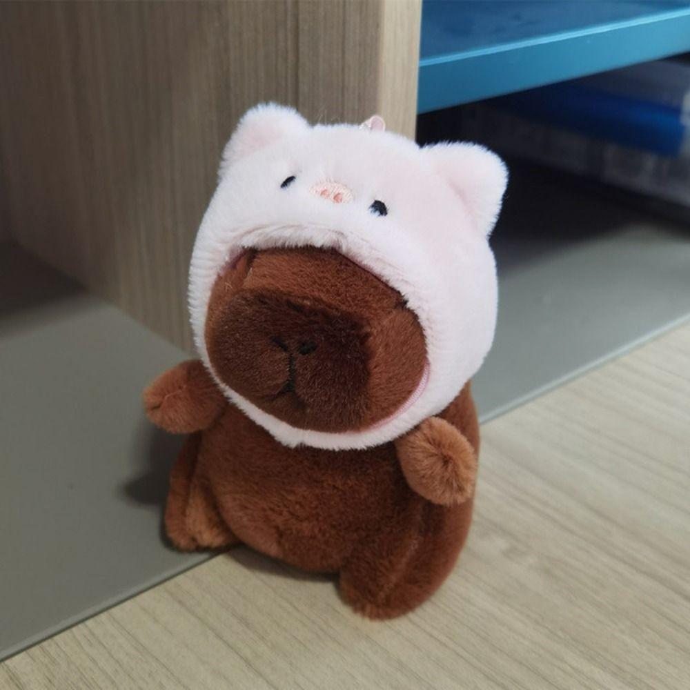 Cute Toy Simulation Capybara Pendant Cartoon Capybara Fluffty Animal Doll Birthday Gift