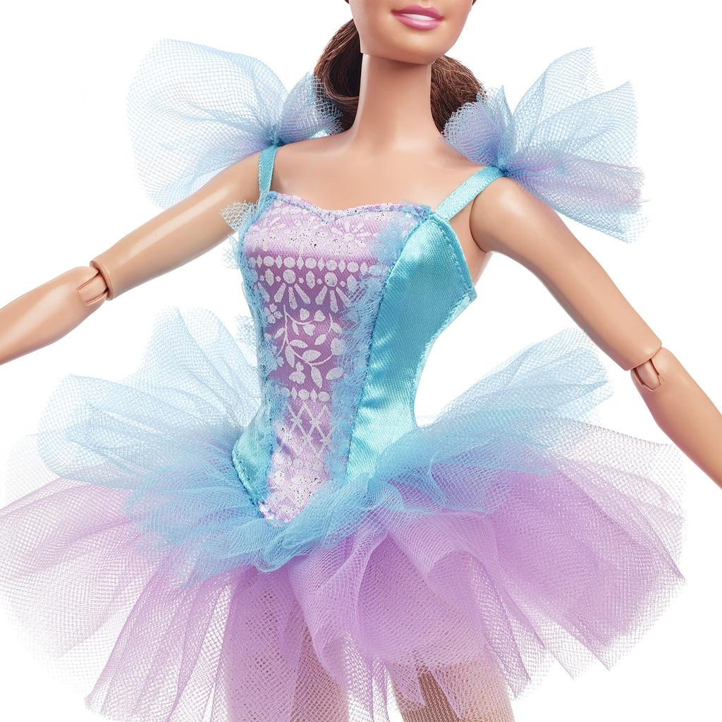 Кукла Barbie Signature Ballet Wishes 12 в пуантах для балерин, подарок для детей от 6 лет и старше (Брюнетка, в), Подвижный, костюм, пачка и тиара,