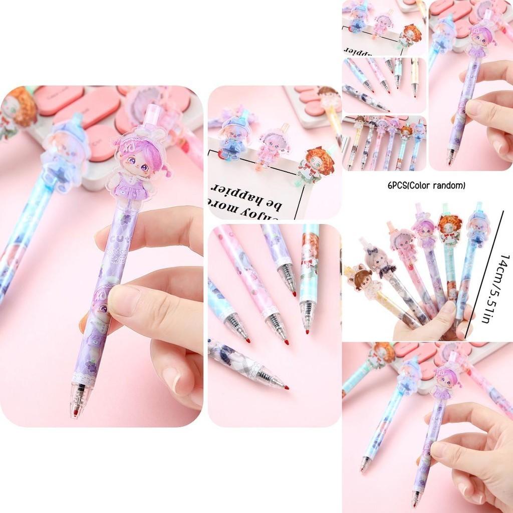 48-piece Box Of 0.5mm Cartoon Cotton Doll Sticky Push Pens Great For Students And Girls 926)