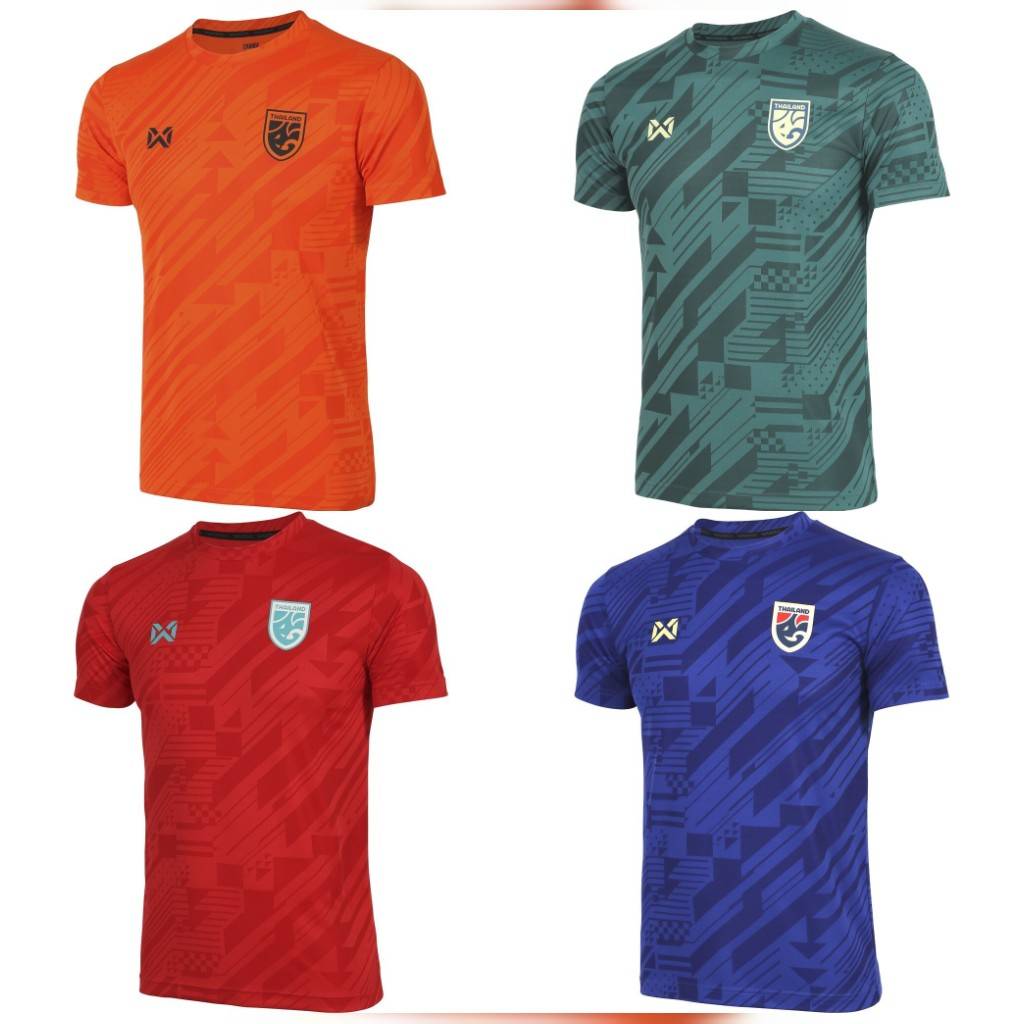 THAILAND National Football Soccer Print JERSEY CHEER Quick Dry Shirt Round Neck Polyester Short Sleeve Uniform Elephant Logo Sport Outdoor