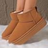Модные зимние женские короткие плюшевые теплые зимние сапоги повседневная обувь новые замшевые меховые ботинки челси ботильоны на плоской подошве женская обувь на платформе botas