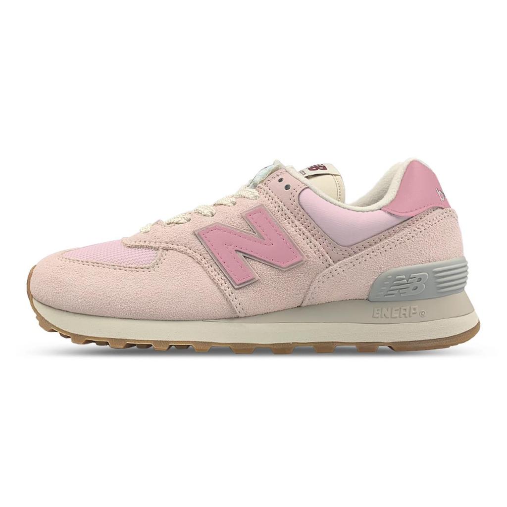 New Balance NB 574 Lightweight Abrasion Resistant Low top Running Shoes Women's Pink Brown WL574RCF(Team652-NB)