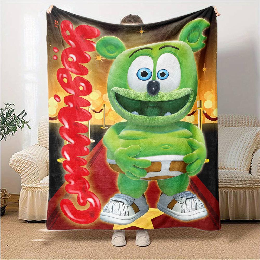 1pc Gummy Bear1 Blanket, Gift, for Men and Women, Soft Blanket, Good for Sofa Bed Couch Travel, Lightweight Flannel Blanket