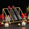 Yousheng Wine Bottle Rack Iron Inclined Display Holder for 4-5 Bottles Modern Minimalist Wine Organizer for Entryway Bar Cabinet Decor