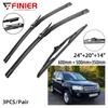 3 шт. щетки стеклоочистителя для Land Rover Freelander MK2 2007-2014 24 "20" 14" подходят для переднего лобового стекла, щетки для окон, резак, аксессуары 2011 2012 2013