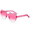 Vintage Rhinestone Sunglasses Fashion Rimless Sunglasses Retro Cutting Lens Gradient Sun Glasses  Uv400 Female Shades