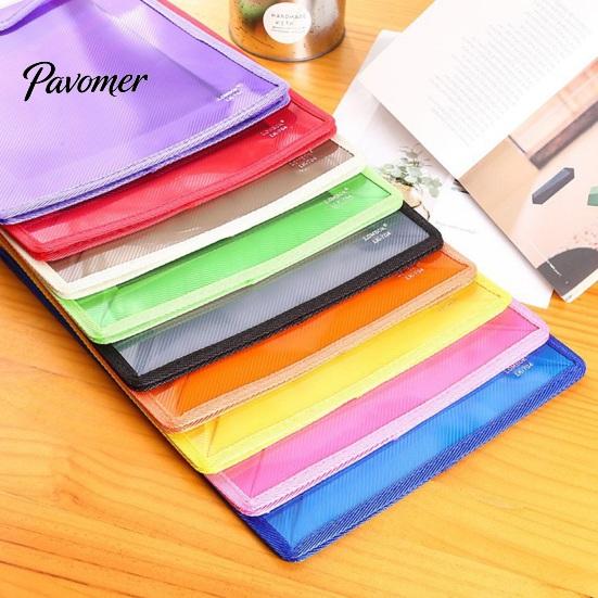 Portable Briefcase Pouch Transparent File Folder, with Snap Closure, Waterproof A4 A5 Document Bag, Student Work Organizer Large Capacity Colorful PP