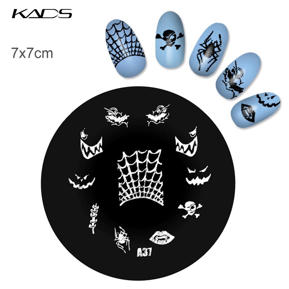 kads 1PC Round Stainless Steel Nail Art Nail Stamping Plates Manicure Stamp DIY for Nail Templates Classic Series Tools