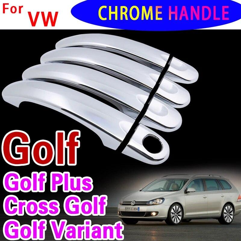 Для Volkswagen Golf Variant Golf Plus Cross Golf VW 2004 ~ 2014 новый хромированный чехол на ручку боковой двери автомобиля, наклейка, автомобильные аксессуары