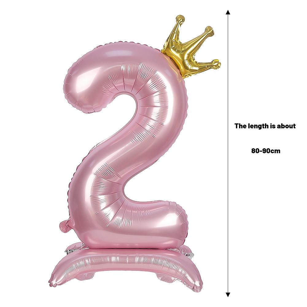 42-дюймовый декоративный розовый алюминиевый фольгированный цифровой воздушный шар с цифрой для украшения дня рождения, принадлежности для девочек на день рождения