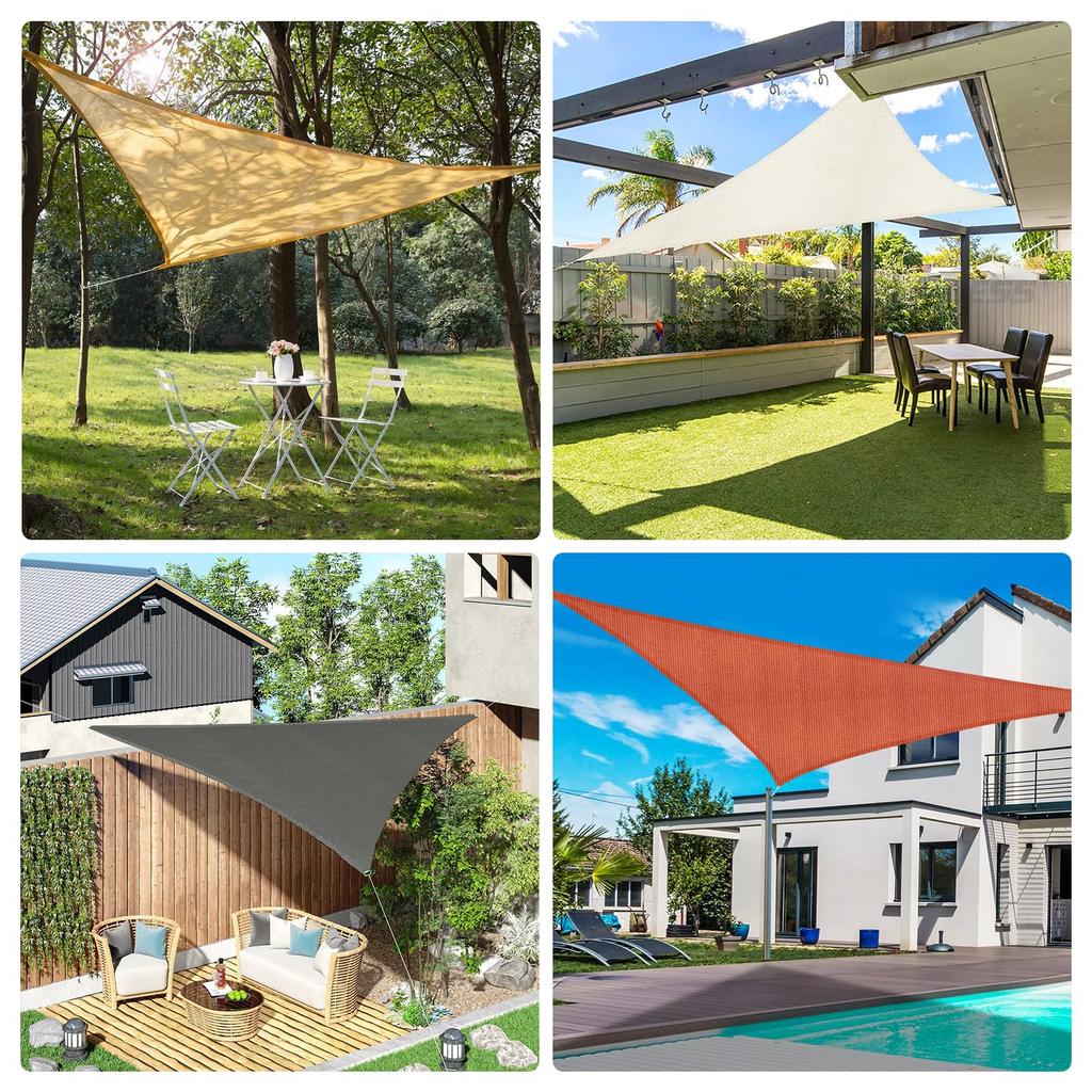 SUNNY GUARD Sunshade Triangular Tarp 5x5x7m Ivory Shade Sail Sunshade