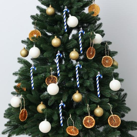 6 шт. Рождественские подвески-трости для оконной елки контрастного цвета с подвеской