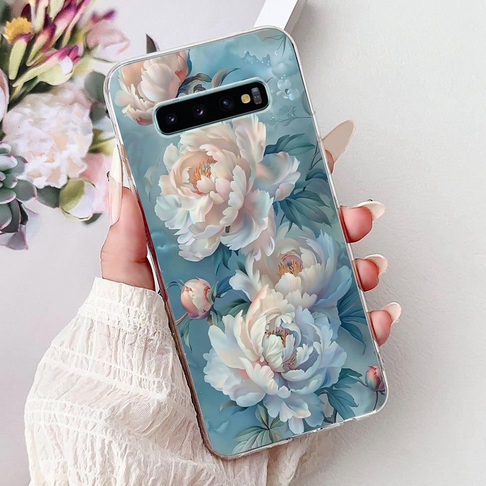 Чехол для Samsung S10 Plus SM-G975F Милый Кавайный Модный Цветочный Роскошный Крутой Расписной Мягкий Чехол для Телефона Samsung Galaxy S10+