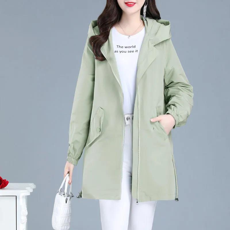 Весенняя модная повседневная тонкая женская куртка средней длины