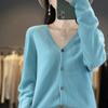 Новое пальто с V-образным вырезом для женщин на осень и зиму, свободный вязаный свитер