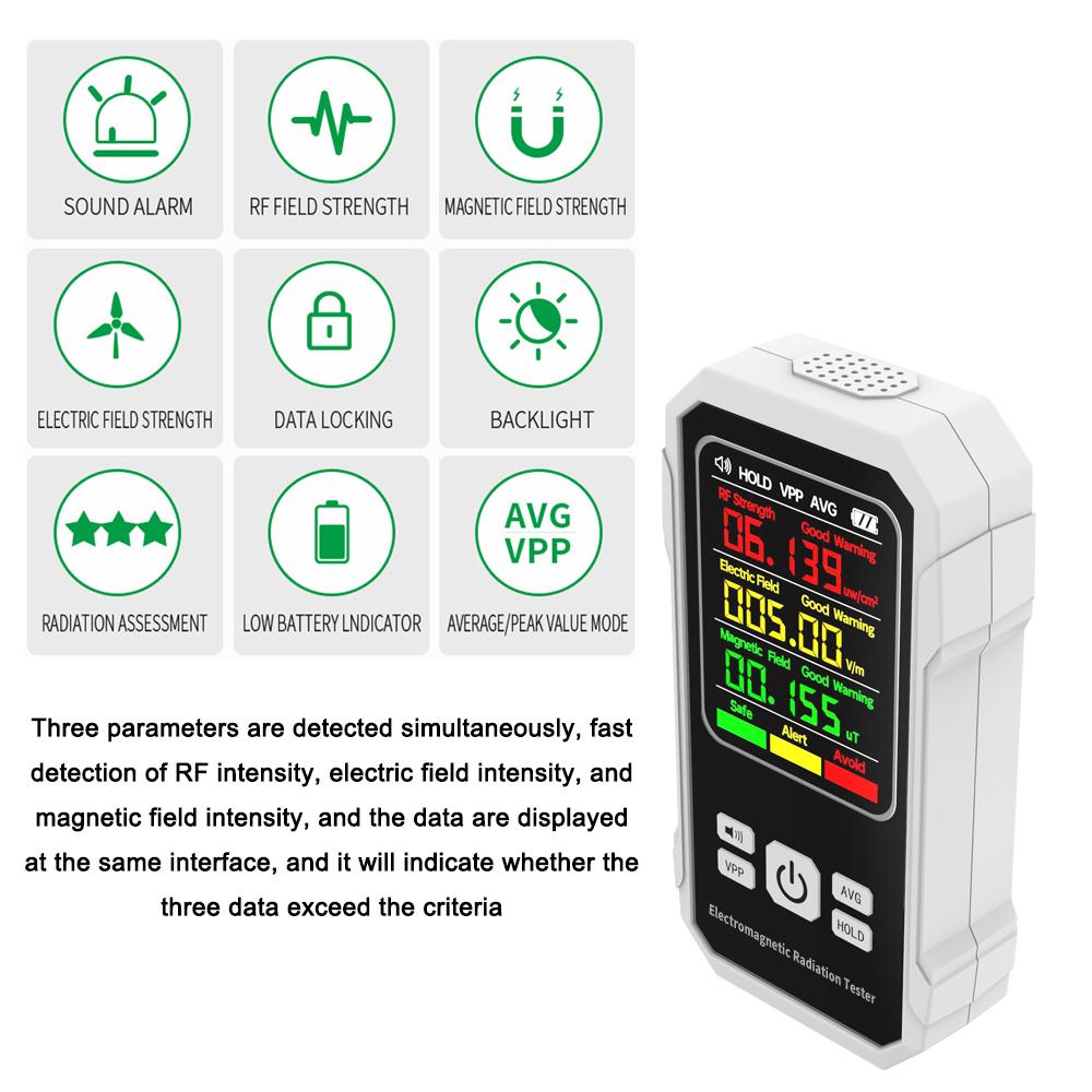 Multifunctional Electromagnetic Radiation Detector Electric Field Intensity Tester Magnetic-field