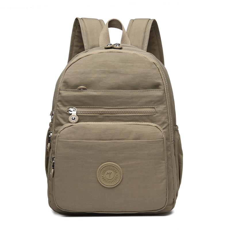 Lightweight Backpack Women Nylon Backpack Solid Color Travel Bag Student Schoolbag