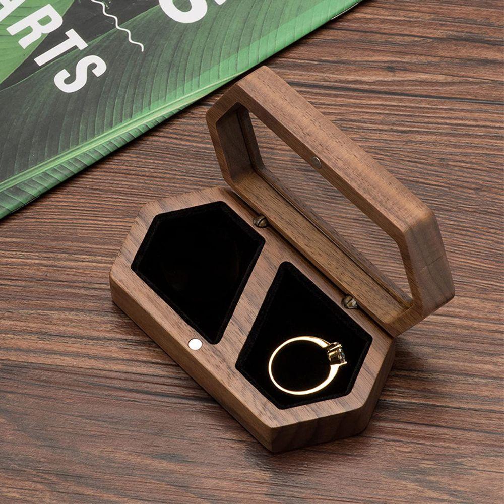 Engagement Ceremony Earrings Organizer Wooden Storage Box Ring Box Presentation Box Ring Bearer Box