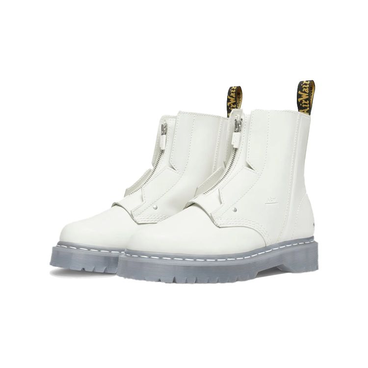 Dr. Martens A-COLD-WALL* X 1460 Comfortable Front Metal Zipper Short Boots Unisex Boots White 28014111