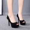 2025 Platform Shoes Woman Peep Toe 12CM Fashion High Heels 34-40 Pumps Sexy Nude Women Shoes High Heels Wedding Bridal Shoes
