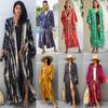 European & American Tie-Dye Cotton Beach Cover-Up: Women's Loose Sunscreen Vacation Swimsuit Outerwear