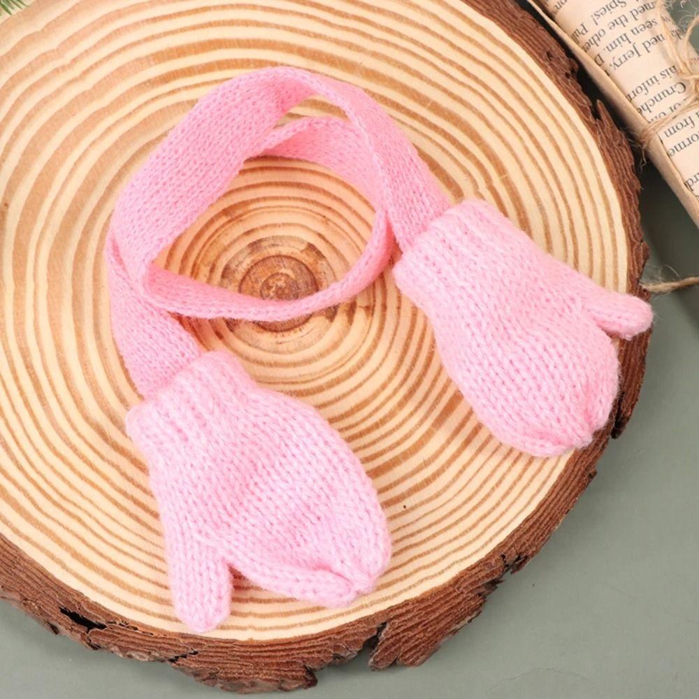 Мягкий кукольный шарф с перчатками Шарф на шею Шапочка для мини-кукол Милые зимние кукольные аксессуары Рождество