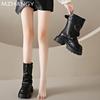 Платформенные балетки Женские высокие ботинки Зимние Новые Дизайнерские Массивные Туфли для Ходьбы Женские 2024 Тренд Зимние Сапоги Платье Мухер Челси Ботинки