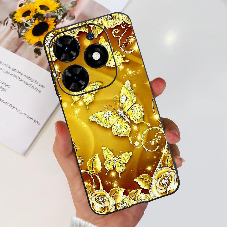 For Tecno Spark GO 2024 2023 2022 Case Soft TPU Silicone Clear Bumper Coque BG6 BF7n KG5 Fundas Marble Space Man Dragon Etui