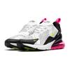 Nike Кроссовки Air Max 270 Белые Черные Лазерная Фуксия Вольт GS 943345-102