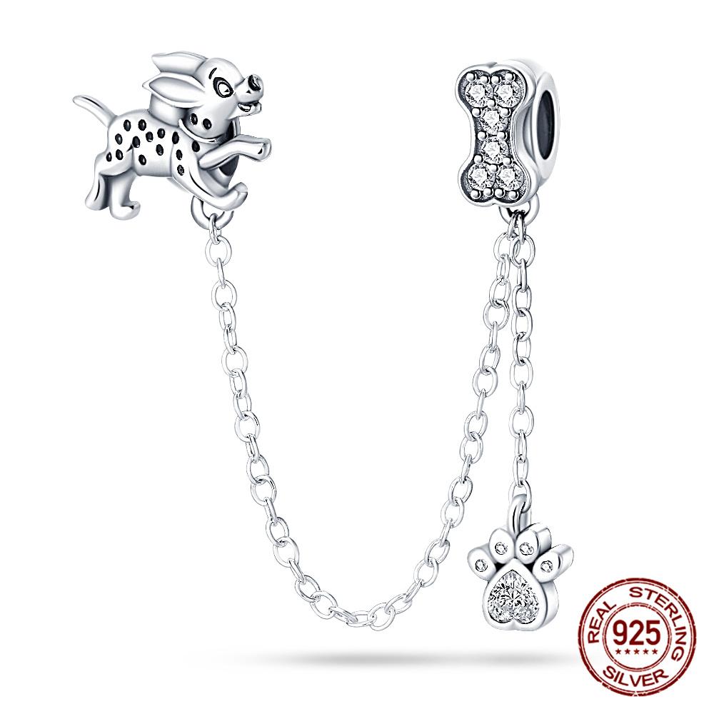 Original 100% 925 Silver Star Moon Safety Chain Fit 925 Original Bracelet & 3mm Bracelet DIY Jewelry Making Women Gift