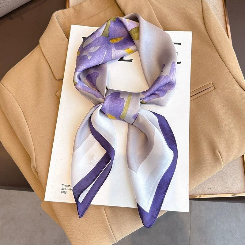 Luxury Silk Shawl Square Scarf for Women Satin Fashion Wraps Neckerchief Female Hair Bands Ribbon Headband Bandana Woman Hijab