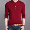 Мужская деловая повседневная футболка-поло с длинным рукавом, летняя удобная и дышащая однотонная футболка