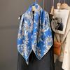 Literary and Age-reducing Double-sided Printed Scarf with Scalp Scarf for Women's Spring Autumn and Summer New Sun Protection Professional Scarf