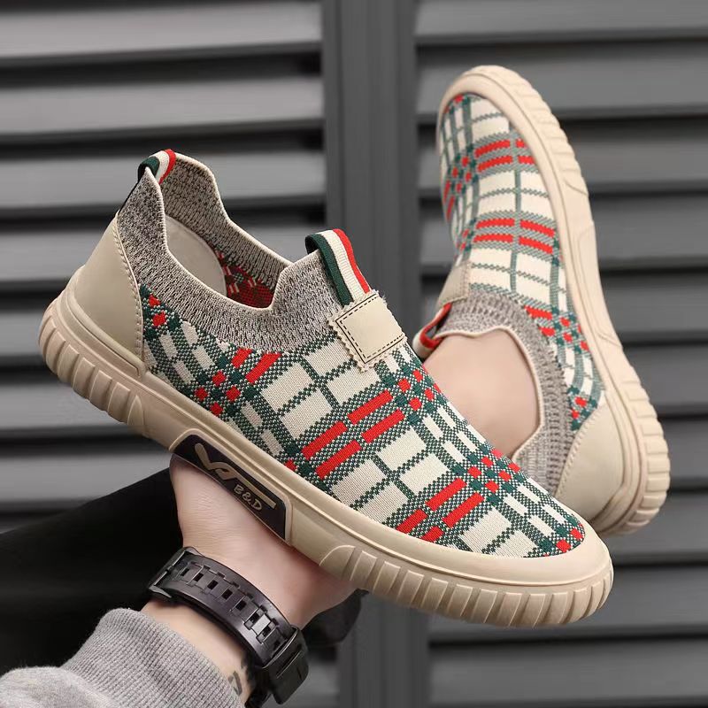 Модная обувь для мужчин Стильная обувь на резиновой подошве Мужская парусиновая обувь Мокасины без застежек Сетчатые дышащие мужские повседневные спортивные туфли Zapatos Casuales