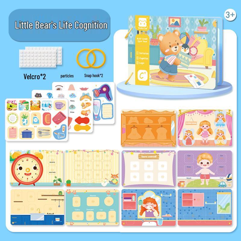 Детская тихая книжка с отрывными страницами: Развивающая игрушка на липучках