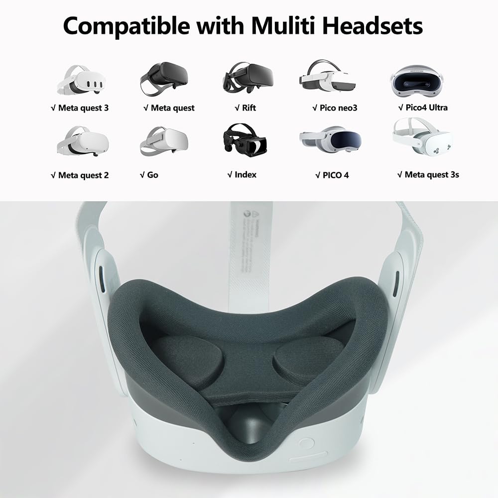 Силиконовый чехол для Meta Quest 3S, силиконовый чехол для 2-х контроллеров, защитная крышка для очков виртуальной реальности, защитная маска для глаз, салфетка для чистки чехла для 2-х кнопок