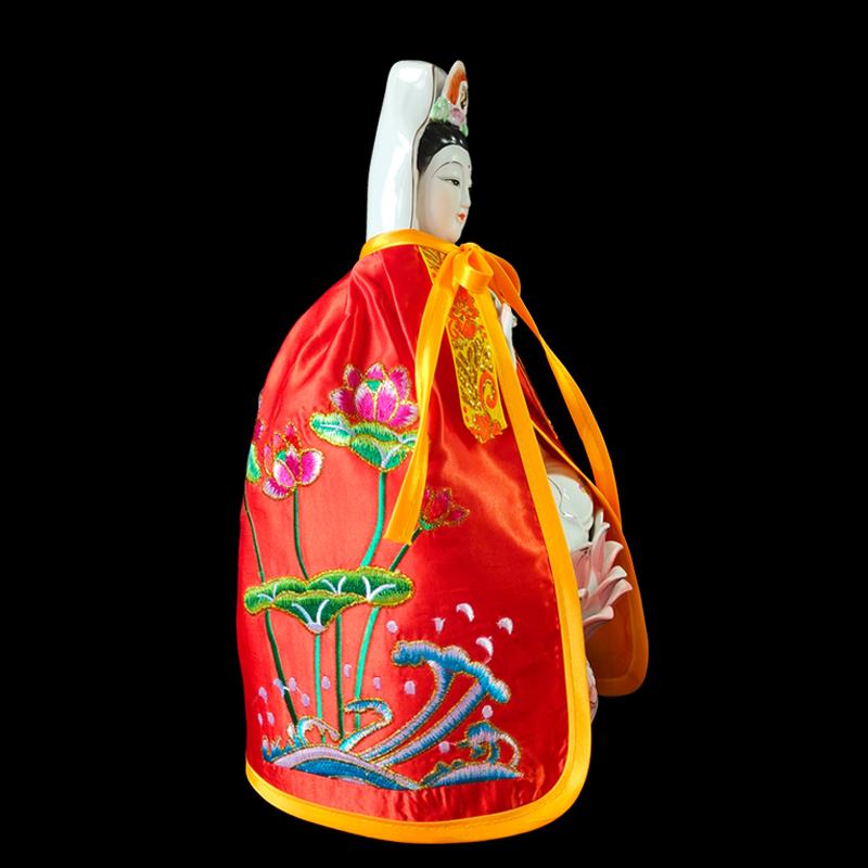 Только плащ Дзен Лотос Гуаньинь Статуя Будды Маленький плащ Гуаньинь Бодхисаттва Богиня Декор Вышитая шаль Без Смоляного Будды