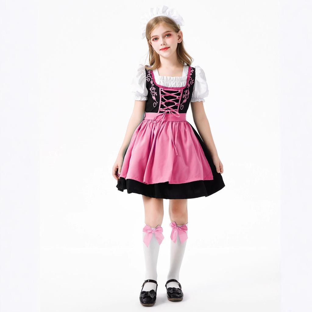 Bavaria Children's Costume Halloween Germany Munich Oktoberfest Girls Maid Dirndl Dress